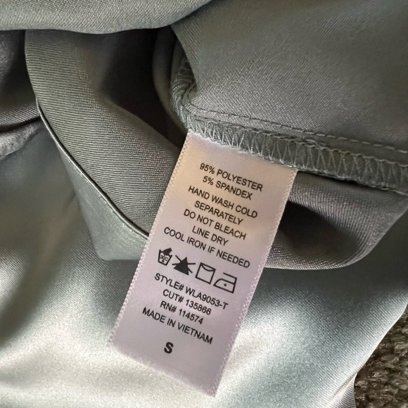 Pleione Satin Cargo Pants Shirt Set Steel Blue - Picture 10 of 10